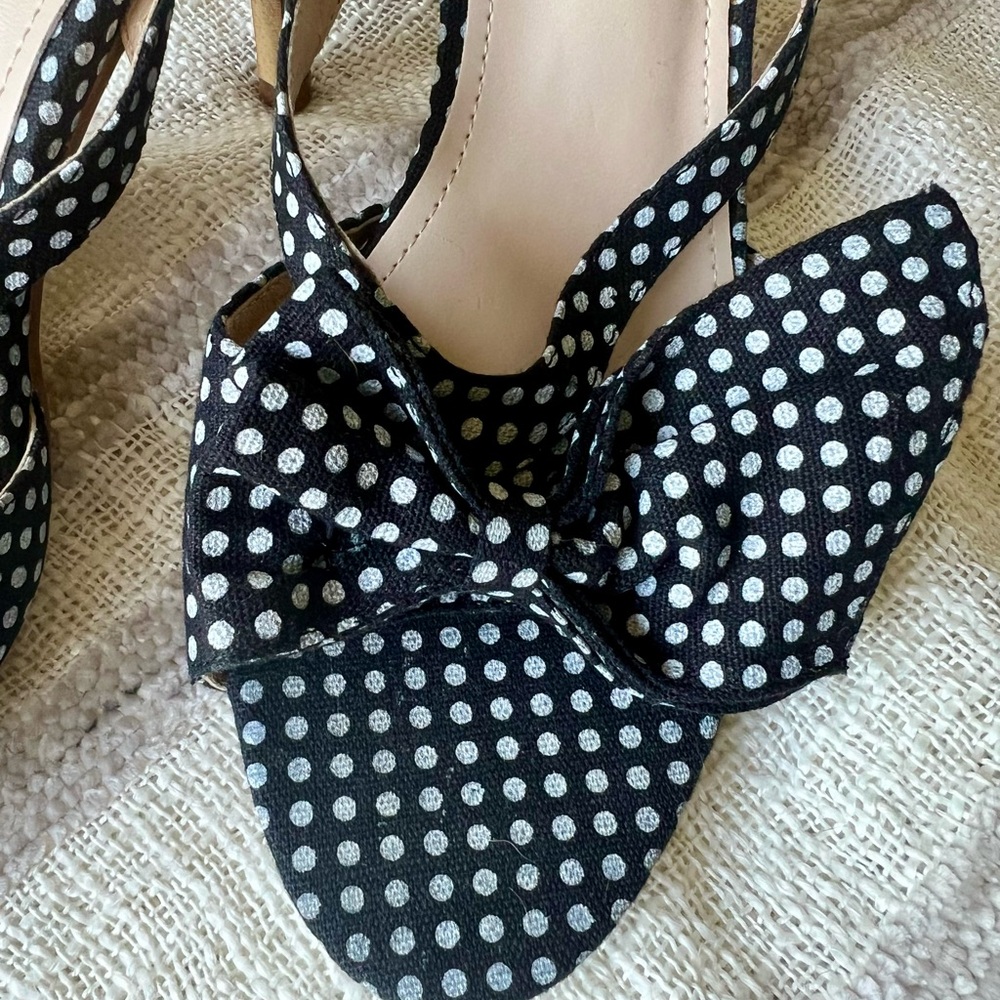 Catherine Malandrindo black and white polka dot sandals. - Picture 3 of 7